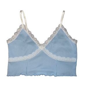 (L) H&M Cropped Top, lace, spaghetti strap, stretch, like new